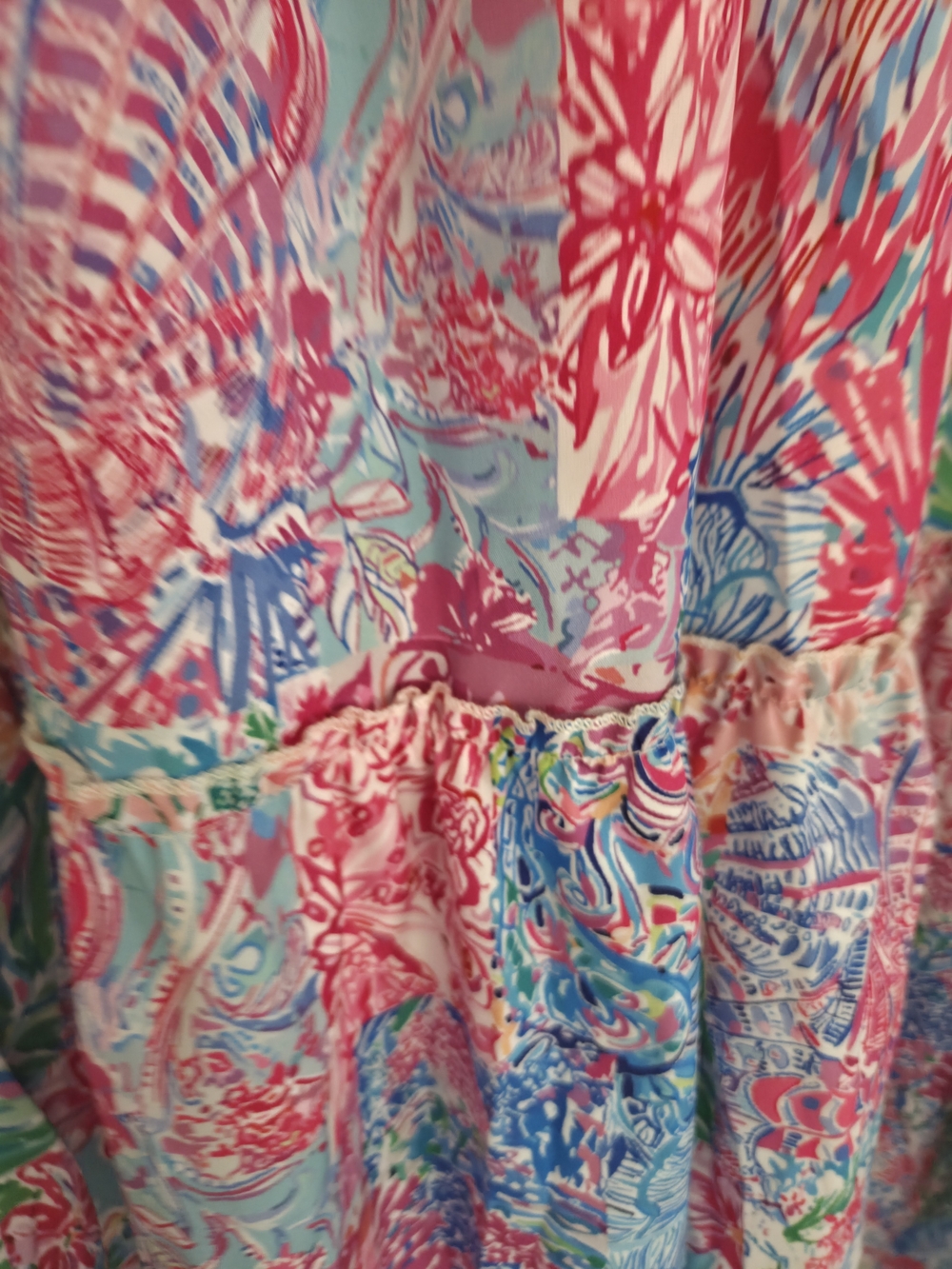 Tiered Patchwork Floral Maxi Skirt in Multi Xl Fits Like L - Picture 2 of 8
